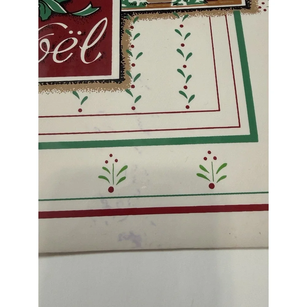 Town & Country Vinyl Placemats Christmas Holiday Decor Vintage 4 Set 80's 90's